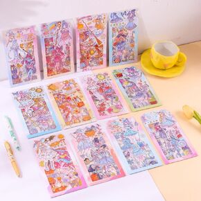 EAMOTOL 72 Sheets Cartoon Months Girl Scrapbooking Stickers - Washi Sticker Diary Stationery Calendar Decorative DIY Craft for Journaling Scrapbook Journal Planner Album Phone Cases Cups