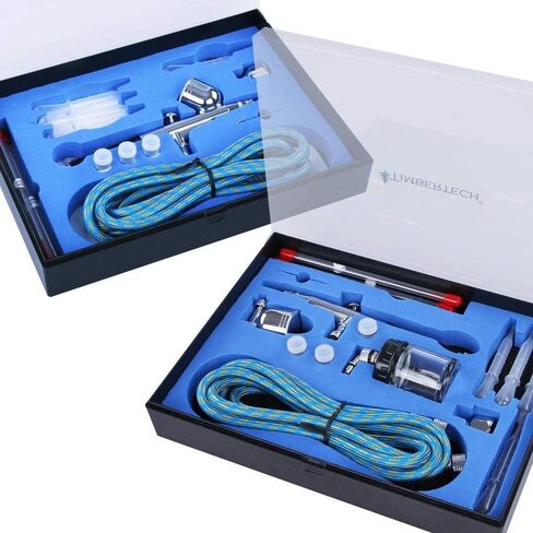 تيمبرتيك فرشاة هوائية مزدوجة المفعول تعمل بالجاذبية مع AG-130K وفرشاة هوائية AG-134K من سايد فيد، خرطوم البخاخة، فوهات 0.2/0.3/0.5 ملم للرسم in Kuwait