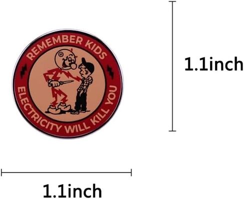 Remember Kids Electricity Will Kill You Brooch Pin Badge Reminder Warning Brooch Warning Danger Sign Enamel Pins Funny Metal Lapel Pin Badge for Backpacks Clothes Bags Jackets Hat Jewelry DIY Decor in Kuwait