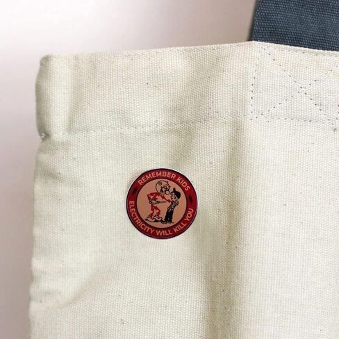 Remember Kids Electricity Will Kill You Brooch Pin Badge Reminder Warning Brooch Warning Danger Sign Enamel Pins Funny Metal Lapel Pin Badge for Backpacks Clothes Bags Jackets Hat Jewelry DIY Decor in Kuwait