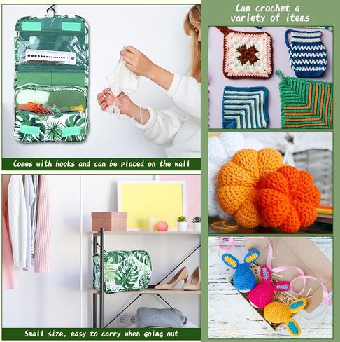 Yizzvb Crochet Kit for Beginners, Beginner Crochet Kit for Adults, Soft Yarn Crochet Hooks Set, Crochet Yarn Kit, Ergonomic Crochet Hooks, Lace Steel Needles, Knitting Needles for Adults in Kuwait