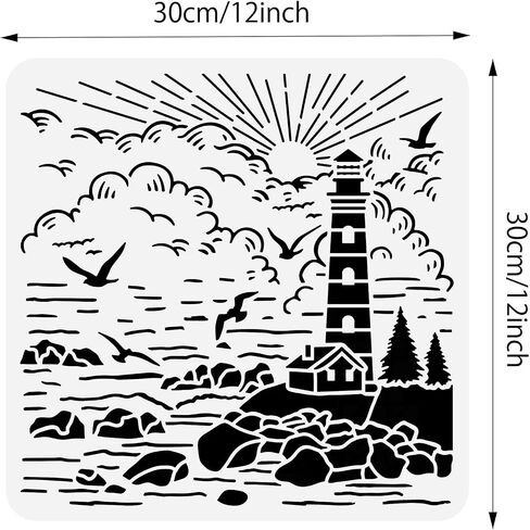 BENECREAT Ocean Theme Stencil, 11.7x8.3inch Seaweed Sea Fish Plastic Drawing Painting Stencils Templates for Summer Painting on Scrapbook Fabric Tiles Floor Furniture Wood in Saudi Arabia