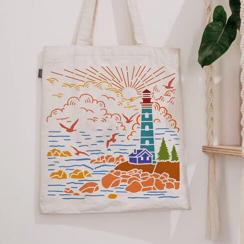 BENECREAT Ocean Theme Stencil, 11.7x8.3inch Seaweed Sea Fish Plastic Drawing Painting Stencils Templates for Summer Painting on Scrapbook Fabric Tiles Floor Furniture Wood in Saudi Arabia