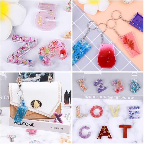 قوالب سلسلة مفاتيح من الراتنج بتصميم حروف ابجدية من انيزوس، قوالب مجوهرات راتنج من السيليكون مع سلاسل مفاتيح لصب الراتنج وصنع سلاسل المفاتيح in Kuwait