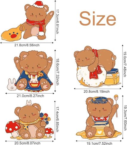 Cute Bear Iron on Decals for Clothing Fabric,Heat Transfer Stickers Vinyl Patches for DIY Couple Clothing T-Shirt Sportswear Hats Gloves Scarves Backpack Canvas Bags Tablecloths Pillow in Kuwait