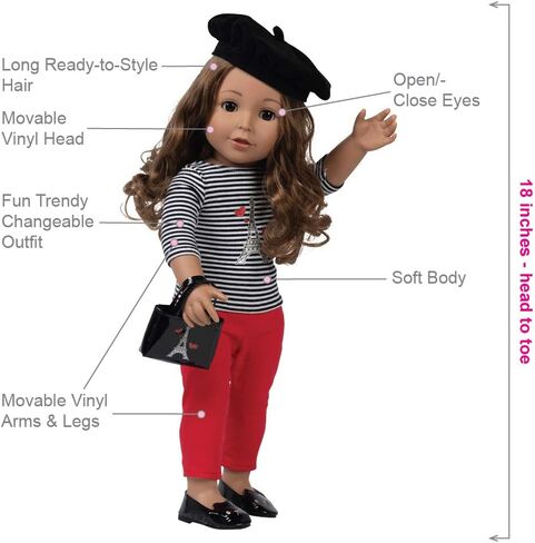 حصريًا من ADORA Amazon - دمية فتاة مقاس 18 بوصة بزي عصري وأنيق، تعزز اللعب التظاهري الإبداعي والتفاعلي الذي لا يُنسى - جاكلين الفتاة المذهلة in Kuwait