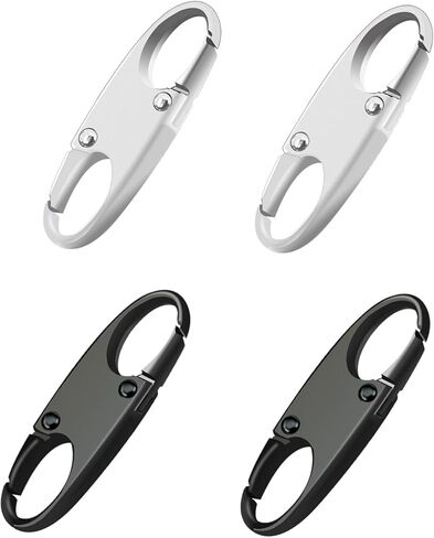 مشبك سحاب لمنع السرقة، استبدال سحب سحاب مزدوج الفتح، موصلات سحاب قابلة للفصل قفل بسحاب - فضي 4 قطع in Kuwait