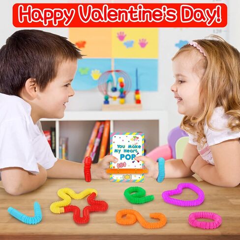 26pcs البوب ​​أنابيب بطاقات عيد الحب للأطفال المدرسة الفصول الدراسية تبادل مضحك الحسية تململ اللعب هدايا معايدة عيد الحب للأطفال الصغار الفتيان الفتيات عيد الحب هدايا عيد الحب علاج حقيبة السائبة in Kuwait