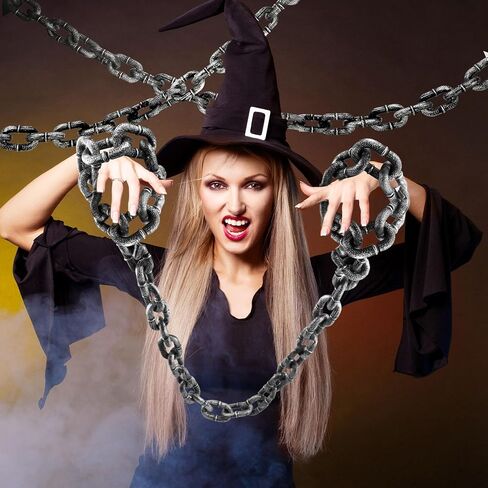 8 Pack 6 Feet Halloween Chains Plastic Prison Chain Props for Halloween Haunted House Decoration Cosplay Supplies in Saudi Arabia