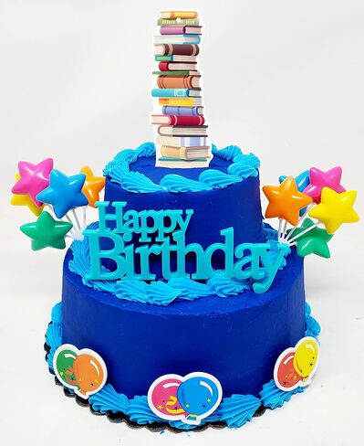 مجموعة غلاف كعكة عيد الميلاد مكونة من 7 قطع من Bookworm Book Lover Reader (تصميم فريد) in Saudi Arabia