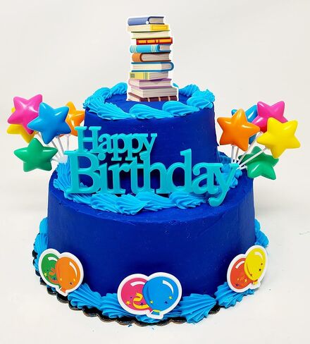 مجموعة غلاف كعكة عيد الميلاد مكونة من 7 قطع من Bookworm Book Lover Reader (تصميم فريد) in Saudi Arabia