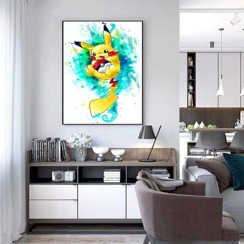 مطبوعات يدوية كيميلي بأرقام للبالغين والأطفال بوكيمون الطلاء حسب الأرقام DIY طلاء بيكاتشو أكريليك بالألوان حسب الأرقام مجموعة الرسم الرئيسية جدار غرفة المعيشة غرفة النوم ديكور بيكاتشو in Kuwait