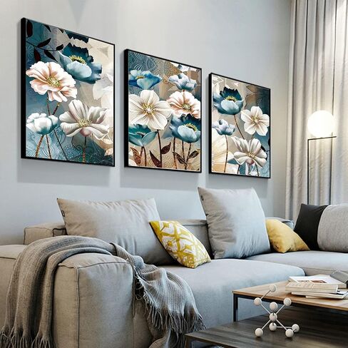 يالكين 3 عبوات من الطلاء بالرقم للبالغين والمبتدئين على القماش، طلاء بالارقام والزهور، لوحة زهور بالارقام مثالية كهدية وديكور حائط المنزل (3 عبوات، 12 × 16 انش) in Kuwait