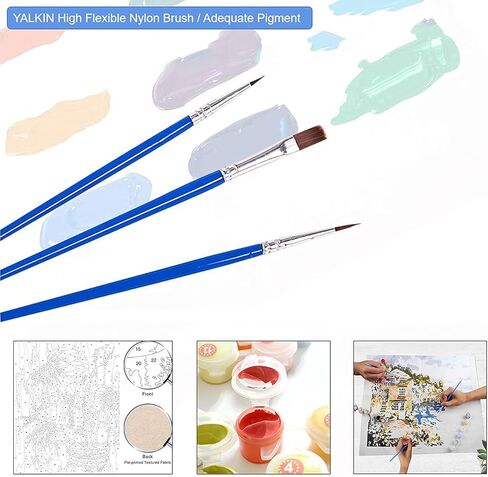 يالكين 3 عبوات من الطلاء بالرقم للبالغين والمبتدئين على القماش، طلاء بالارقام والزهور، لوحة زهور بالارقام مثالية كهدية وديكور حائط المنزل (3 عبوات، 12 × 16 انش) in Kuwait