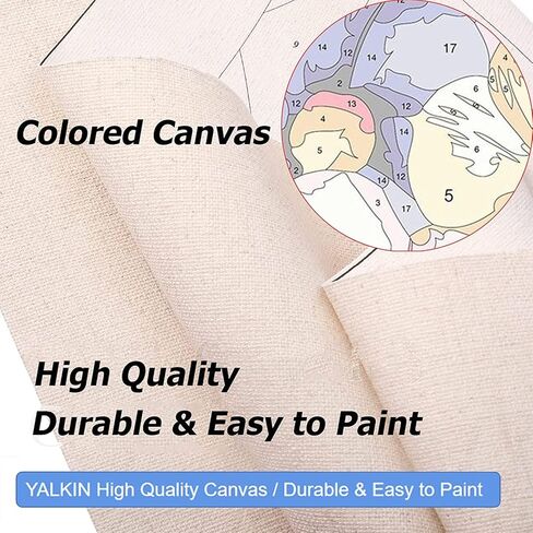 يالكين 3 عبوات من الطلاء بالرقم للبالغين والمبتدئين على القماش، طلاء بالارقام والزهور، لوحة زهور بالارقام مثالية كهدية وديكور حائط المنزل (3 عبوات، 12 × 16 انش) in Kuwait