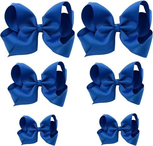 HLIN Toddler Girls 6PCS Hair Bow Clips Matching American Girls Doll & Girls (6inch ×2, 4.5inch ×2, 3inch ×2)… in Kuwait