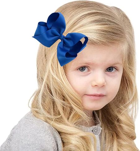 HLIN Toddler Girls 6PCS Hair Bow Clips Matching American Girls Doll & Girls (6inch ×2, 4.5inch ×2, 3inch ×2)… in Kuwait