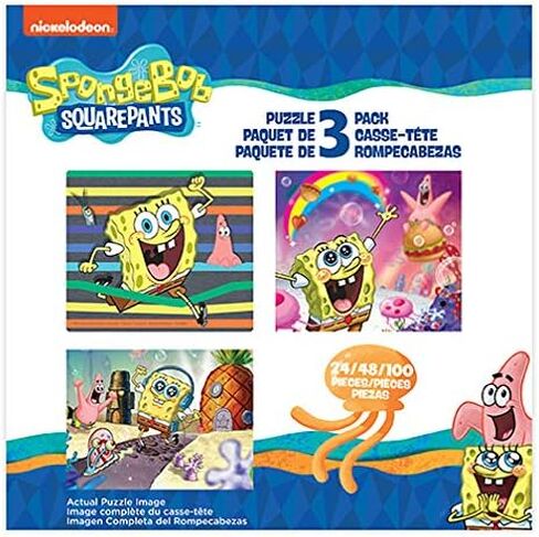 Spongebob Squarepants - 3 in 1 Jigsaw Puzzles for Kids. Great Birthday & Educational Gifts for Boys and Girls. Colorful Pieces Fit Together Perfectly. Great Preschool Aged Learning Gift. in Kuwait