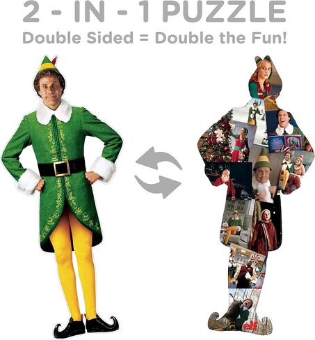 AQUARIUS Elf Puzzle (2-Sided Shaped 600 Piece Jigsaw Puzzle) - Glare Free - Precision Fit - Officially Licensed Elf Merchandise & Collectibles - 13 x 29.75 Inches in Saudi Arabia