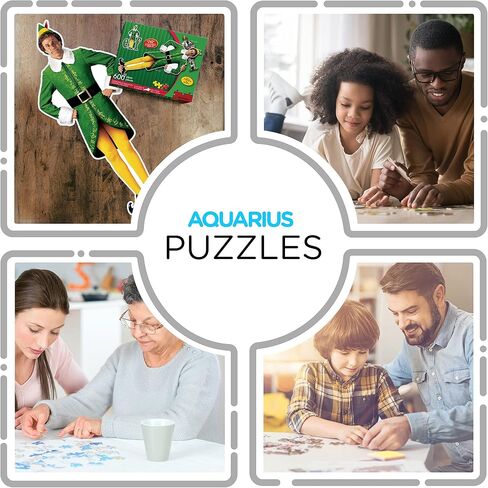 AQUARIUS Elf Puzzle (2-Sided Shaped 600 Piece Jigsaw Puzzle) - Glare Free - Precision Fit - Officially Licensed Elf Merchandise & Collectibles - 13 x 29.75 Inches in Saudi Arabia