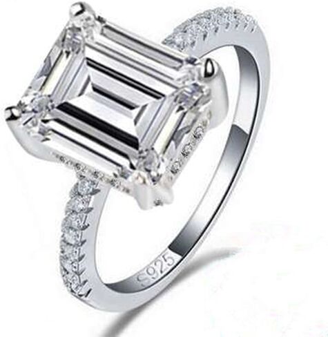 SUKKCCNO Jewelry 3 Carat CZ Engagement Rings Simulated Diamond Engagement Ring for Women Silver Wedding Jewelry in Saudi Arabia