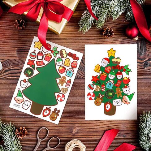 24 ورقة من ملصقات ألعاب حفلات عيد الميلاد، اصنع وجه رجل الثلج الخاص بك على شكل حيوان الرنة ملصقات شخصيات عيد الميلاد، مزيج وتطابق أوراق الملصقات أنشطة عيد الميلاد للأطفال الأولاد والبنات in Kuwait