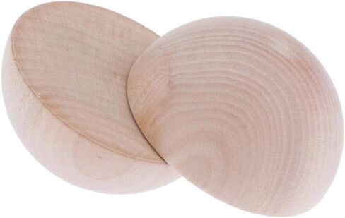 12 حزمة من كرات نصف خشبية غير مكتملة 2 بوصة كرات خشبية مقسمة DIY زخرفة مخروط خشبية الحرف اليدوية نصف جولة كرات للمشروعات اليدوية للأطفال ، 50 مم in Kuwait