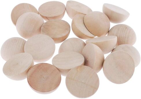 12 حزمة من كرات نصف خشبية غير مكتملة 2 بوصة كرات خشبية مقسمة DIY زخرفة مخروط خشبية الحرف اليدوية نصف جولة كرات للمشروعات اليدوية للأطفال ، 50 مم in Kuwait