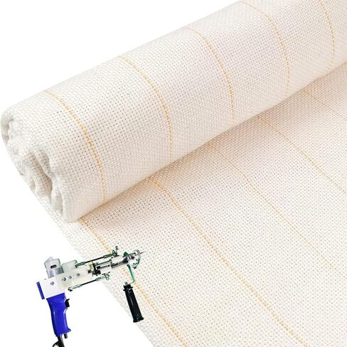 Tuftech 79 * 59 inches Non-breakable Tufting Cloth with Mark Lines,Primary Monks Cloth for Tufting Gun, Rugs, Punch Needle,Large Size tufting Fabric,One of Tufting Supplies in Kuwait