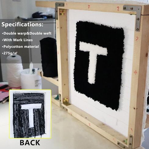 Tuftech 79 * 59 inches Non-breakable Tufting Cloth with Mark Lines,Primary Monks Cloth for Tufting Gun, Rugs, Punch Needle,Large Size tufting Fabric,One of Tufting Supplies in Kuwait