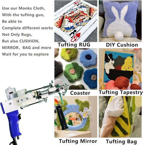 Tuftech 79 * 59 inches Non-breakable Tufting Cloth with Mark Lines,Primary Monks Cloth for Tufting Gun, Rugs, Punch Needle,Large Size tufting Fabric,One of Tufting Supplies in Kuwait