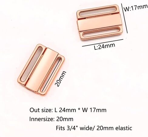 VEVESI Bra Safe Lock Front Closing Bikini Clasp Closure Making Lingerie Sewing Bramaking(20mm,Gun Black) in Saudi Arabia