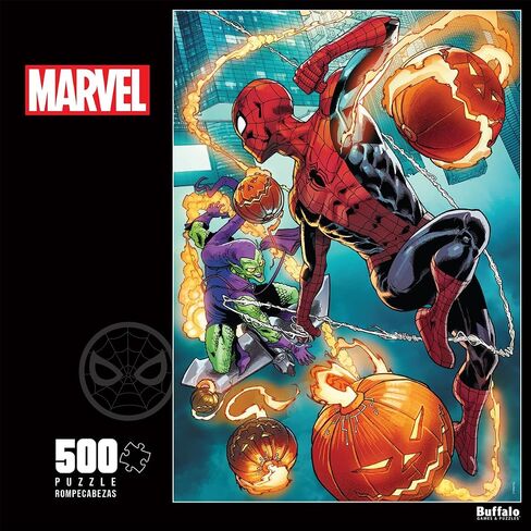 Buffalo Games - Marvel - Spider-Man vs. Green Goblin - أحجية الصور المقطوعة 500 قطعة للبالغين، ألغاز تحدي مثالية ليالي الألعاب - الحجم النهائي 21.25 × 15.00 in Saudi Arabia