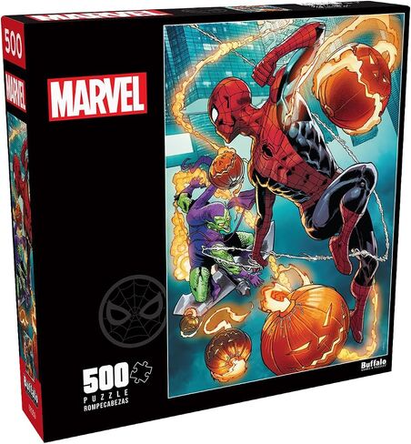 Buffalo Games - Marvel - Spider-Man vs. Green Goblin - أحجية الصور المقطوعة 500 قطعة للبالغين، ألغاز تحدي مثالية ليالي الألعاب - الحجم النهائي 21.25 × 15.00 in Saudi Arabia