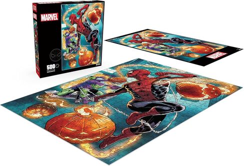 Buffalo Games - Marvel - Spider-Man vs. Green Goblin - أحجية الصور المقطوعة 500 قطعة للبالغين، ألغاز تحدي مثالية ليالي الألعاب - الحجم النهائي 21.25 × 15.00 in Saudi Arabia