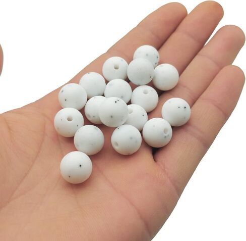 DIYOMR 100Pcs Silicone Beads, Single Color Beads Silicone Round Beads Rubber Craft Beads Bracelet Necklace Beads for Keychain Jewelry Lanyard DIY Crafts Making (12mm,Azure) in Saudi Arabia