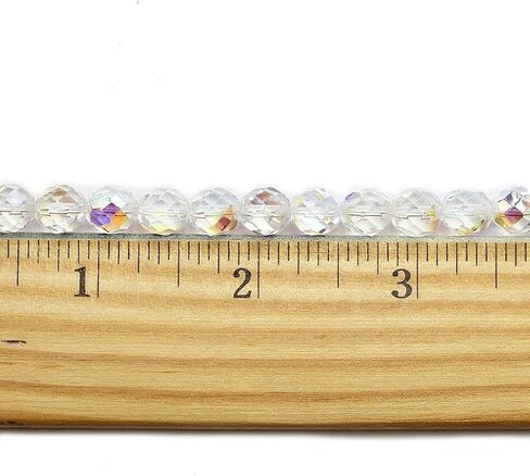Halcraft Crystal AB Glass Czech Round Fire Polished Faceted 8mm Beads - 100 Pieces - for Jewelry Making in Saudi Arabia
