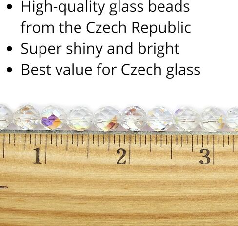 Halcraft Crystal AB Glass Czech Round Fire Polished Faceted 8mm Beads - 100 Pieces - for Jewelry Making in Saudi Arabia