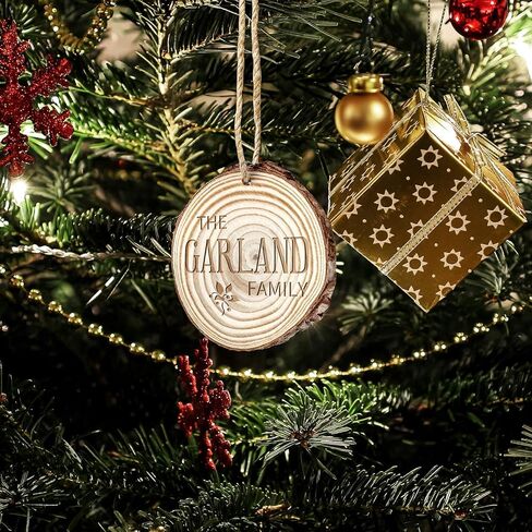 TJ.MOREE Wood Slices for Craft 30 Pcs 2.4-2.8 Inches, 25 Yard Christmas Ribbon,Great DIY Gift for Children Arts and Artistic Creation, 10yard Jute Rope, Wedding Centerpiece Decor,Christmas Ornaments in Kuwait