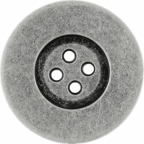 Bezelry 4 Pieces Large Heavy Broad Edge Metal Hole Buttons. 33mm (1-5/16 inch) (Antique Silver) in Saudi Arabia