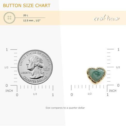 أزرار الخياطة بالمينا الخضراء على شكل قلب من Craftisum 20 قطعة - 12. 5 مم، 1/2 بوصة in Saudi Arabia