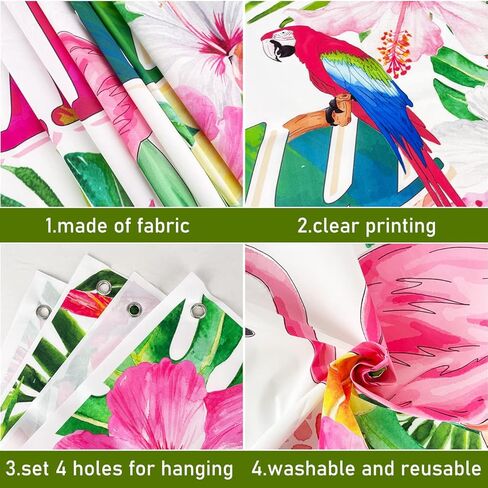 Hawaiian Birthday Banner Luau Tropical Birthday Party Decorations, Aloha Happy Birthday Door Cover Personalized Flamingo Birthday Backdrop for Hawaiian Themed Birthday Party Supplies with A Gift Pen in Kuwait