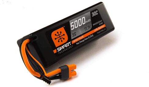 Spektrum Smart RC LiPo Battery Pack: 5000mAh 3S 11.1V 30C with IC3 Connector (EC3 Compatible), Hard Case, SPMX50003S30H3, Black in Saudi Arabia