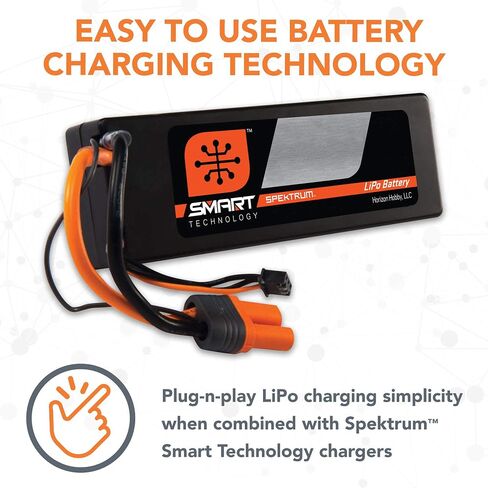 Spektrum Smart RC LiPo Battery Pack: 5000mAh 3S 11.1V 30C with IC3 Connector (EC3 Compatible), Hard Case, SPMX50003S30H3, Black in Saudi Arabia