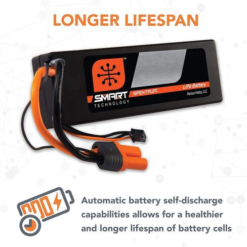 Spektrum Smart RC LiPo Battery Pack: 5000mAh 3S 11.1V 30C with IC3 Connector (EC3 Compatible), Hard Case, SPMX50003S30H3, Black in Saudi Arabia