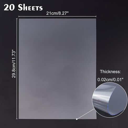 AHANDMAKER 20 Pcs Clear Polystyrene Flexible Plastic Board Sheet, 8 x 11 inch Clear Plastic Sheet with Protective Paper for Craft, Windows, Picture Frames, DIY Display Projects in Saudi Arabia