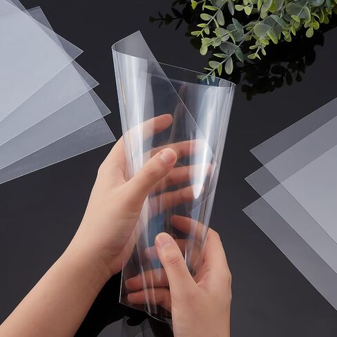 AHANDMAKER 20 Pcs Clear Polystyrene Flexible Plastic Board Sheet, 8 x 11 inch Clear Plastic Sheet with Protective Paper for Craft, Windows, Picture Frames, DIY Display Projects in Saudi Arabia