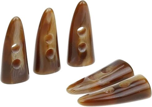 كوتووين [عبوة من 12 قطعة] أزرار معطفًا قابلة للتبديل من الراتنج بلون القهوة وحياكة يدوية الصنع، 3.8 سم × 1.5 سم (40 مم × 15 مم) in Kuwait