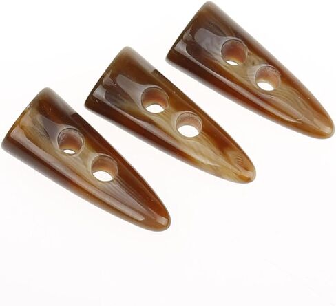 كوتووين [عبوة من 12 قطعة] أزرار معطفًا قابلة للتبديل من الراتنج بلون القهوة وحياكة يدوية الصنع، 3.8 سم × 1.5 سم (40 مم × 15 مم) in Kuwait