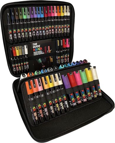Posca PC-1M Water Based Permanent Marker Paint Pens. Extra Fine Tip for Art & Crafts. Multi Surface Use On Wood Metal Paper Canvas Cardboard Glass Fabric Ceramic Rock Stone Pebble Porcelain. Set of 8 in Saudi Arabia